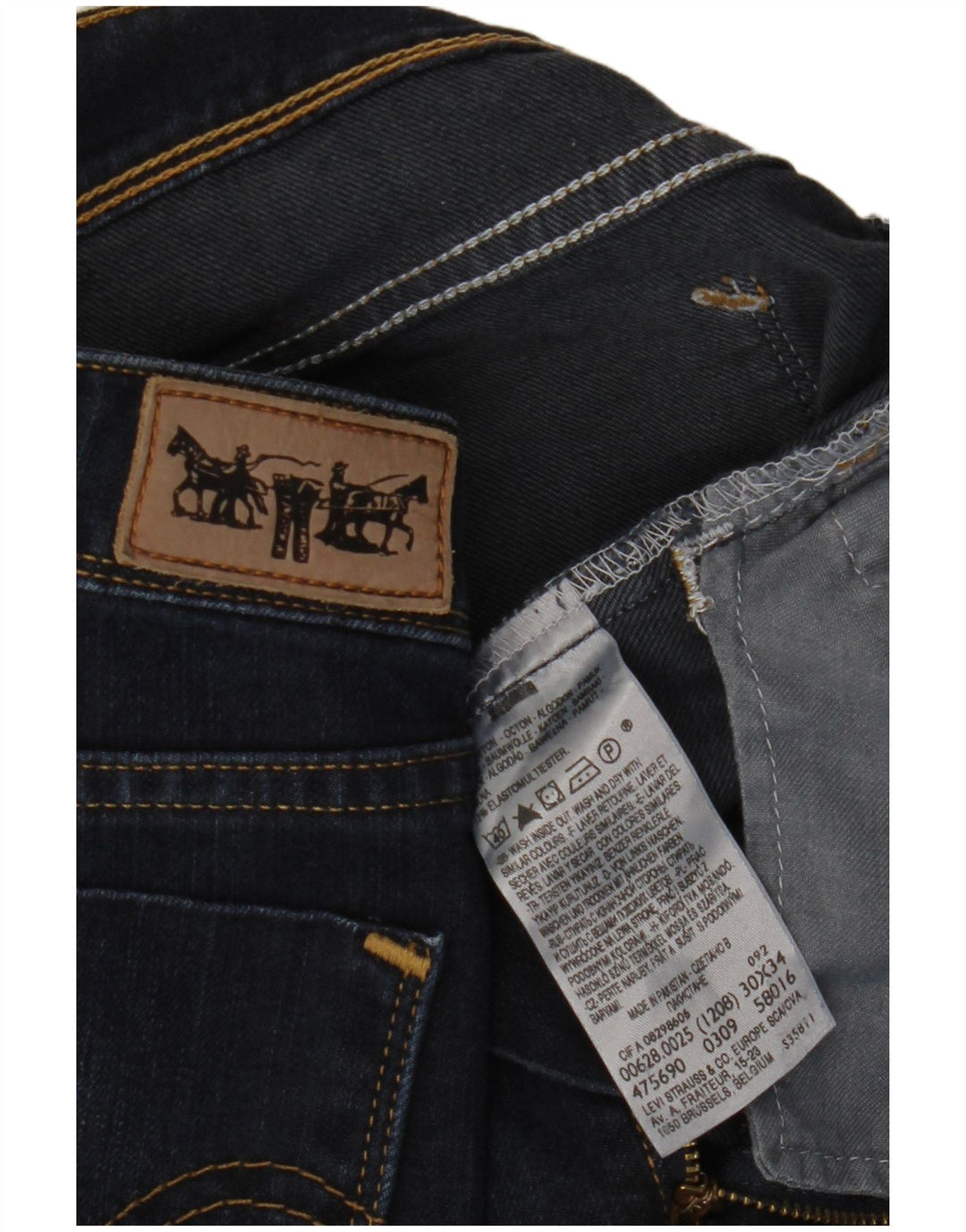 Мужские джинсы LEVI'S 628 Slim W30 L34 Темно-синие, хлопок