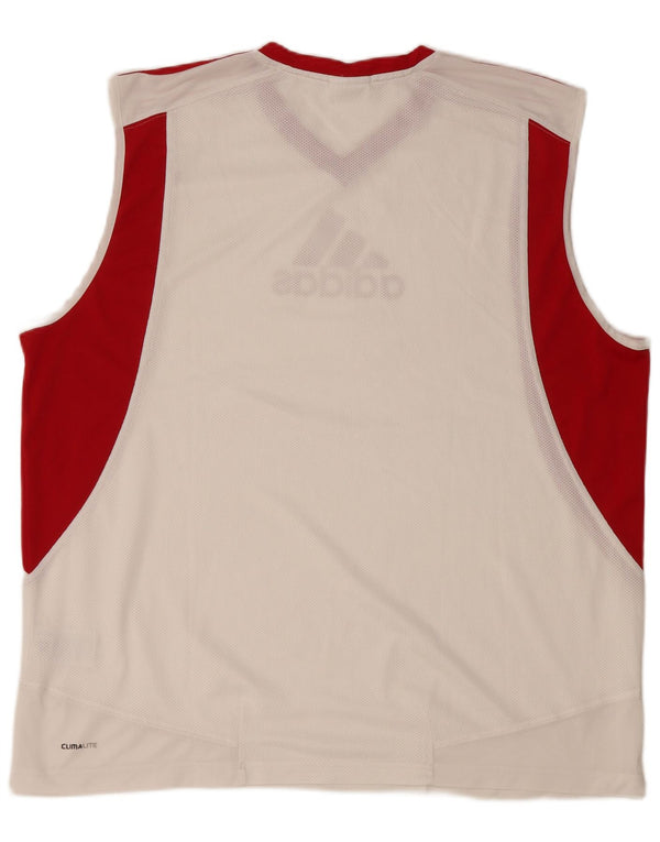ADIDAS Mens Climalite Graphic Vest Top XL White Colourblock Polyester