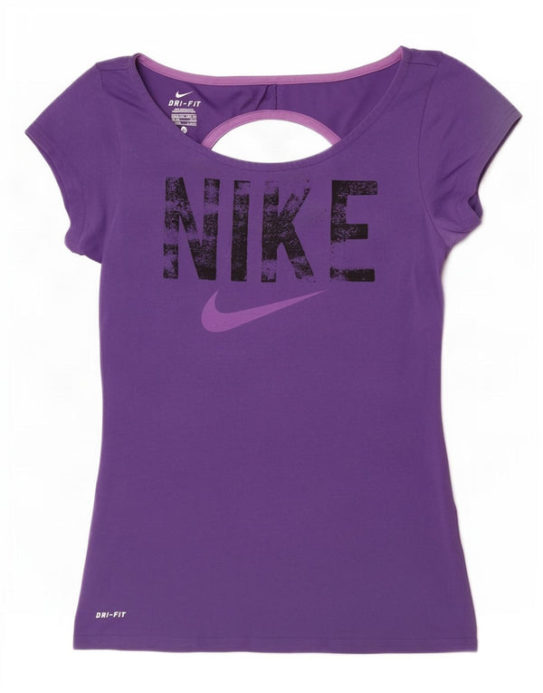 Женская футболка с рисунком Nike Dri Fit UK 4/6 XS, фиолетовая
