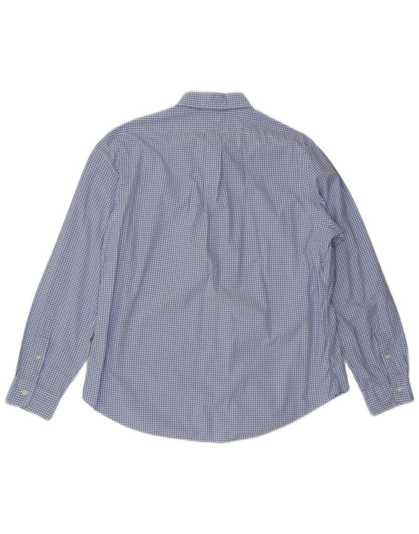 Мужская рубашка на заказ POLO RALPH LAUREN XL, синяя, хлопок в мелкую клетку