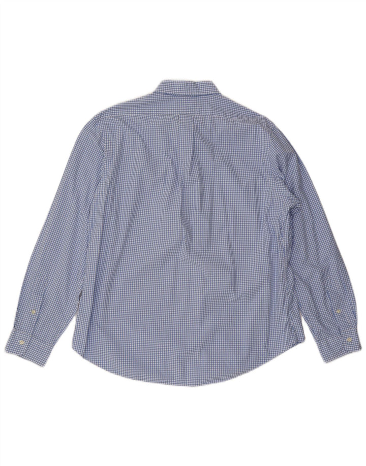 Мужская рубашка на заказ POLO RALPH LAUREN XL, синяя, хлопок в мелкую клетку