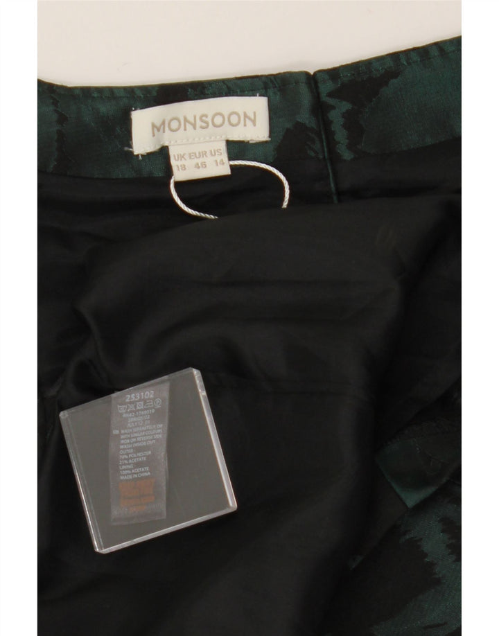 Женское платье-футляр без рукавов MONSONON UK 18 XL, зеленый полиэстер с цветочным принтом