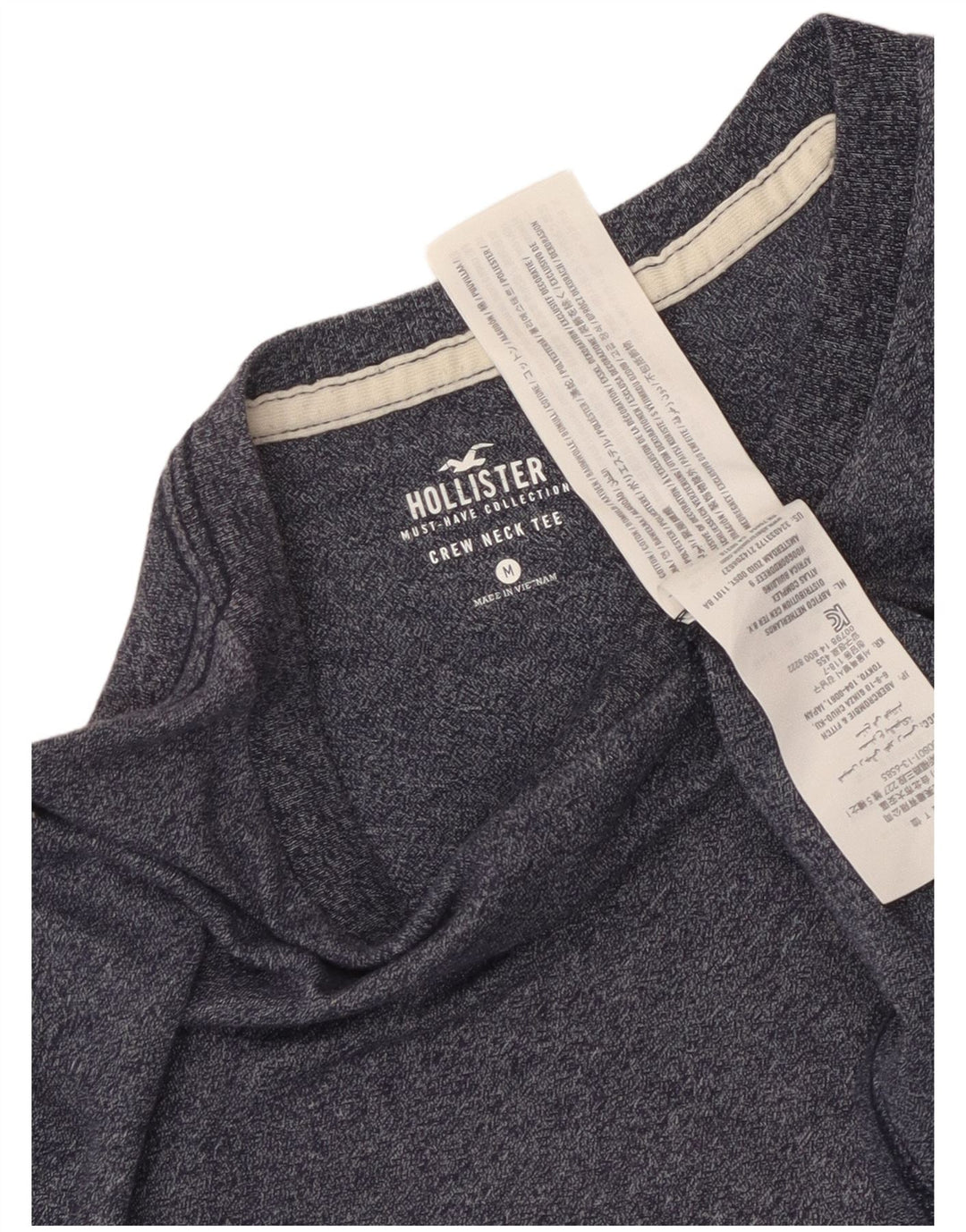 Мужская футболка Hollister Top Medium Темно-синяя в крапинку из хлопка