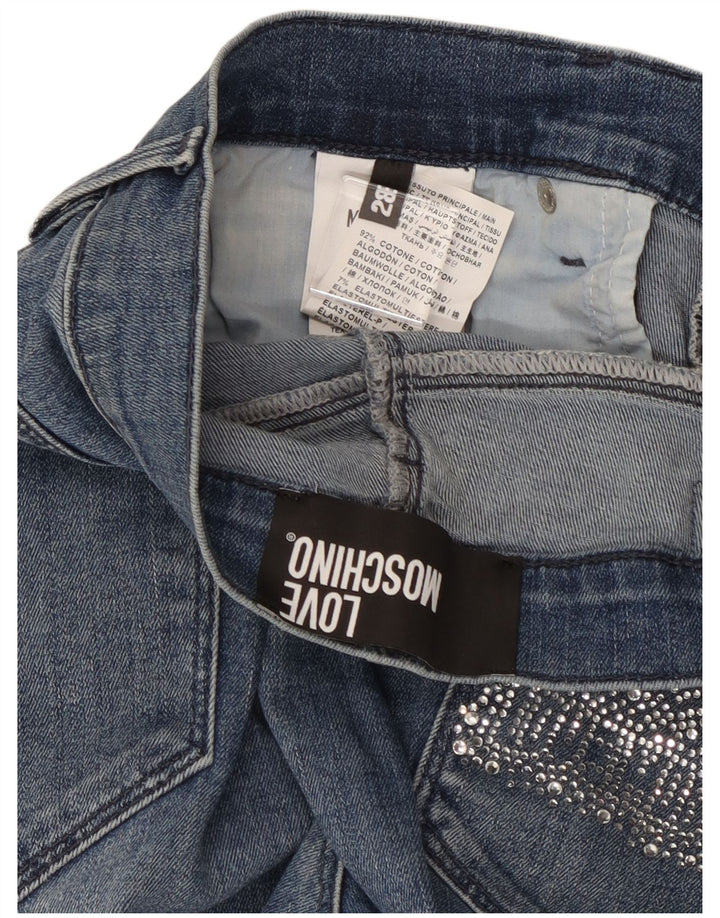 MOSCHINO Женские укороченные джинсы W28 L25 Синий хлопок
