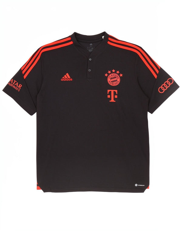 Adidas Mens FC Bayern Munchen Футболка с рисунком Топ XL Черный Хлопок