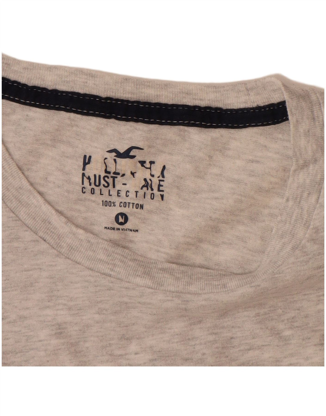 HOLLISTER Мужская футболка из хлопка среднего серого цвета с крапинками