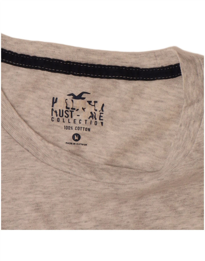 HOLLISTER Мужская футболка из хлопка среднего серого цвета с крапинками