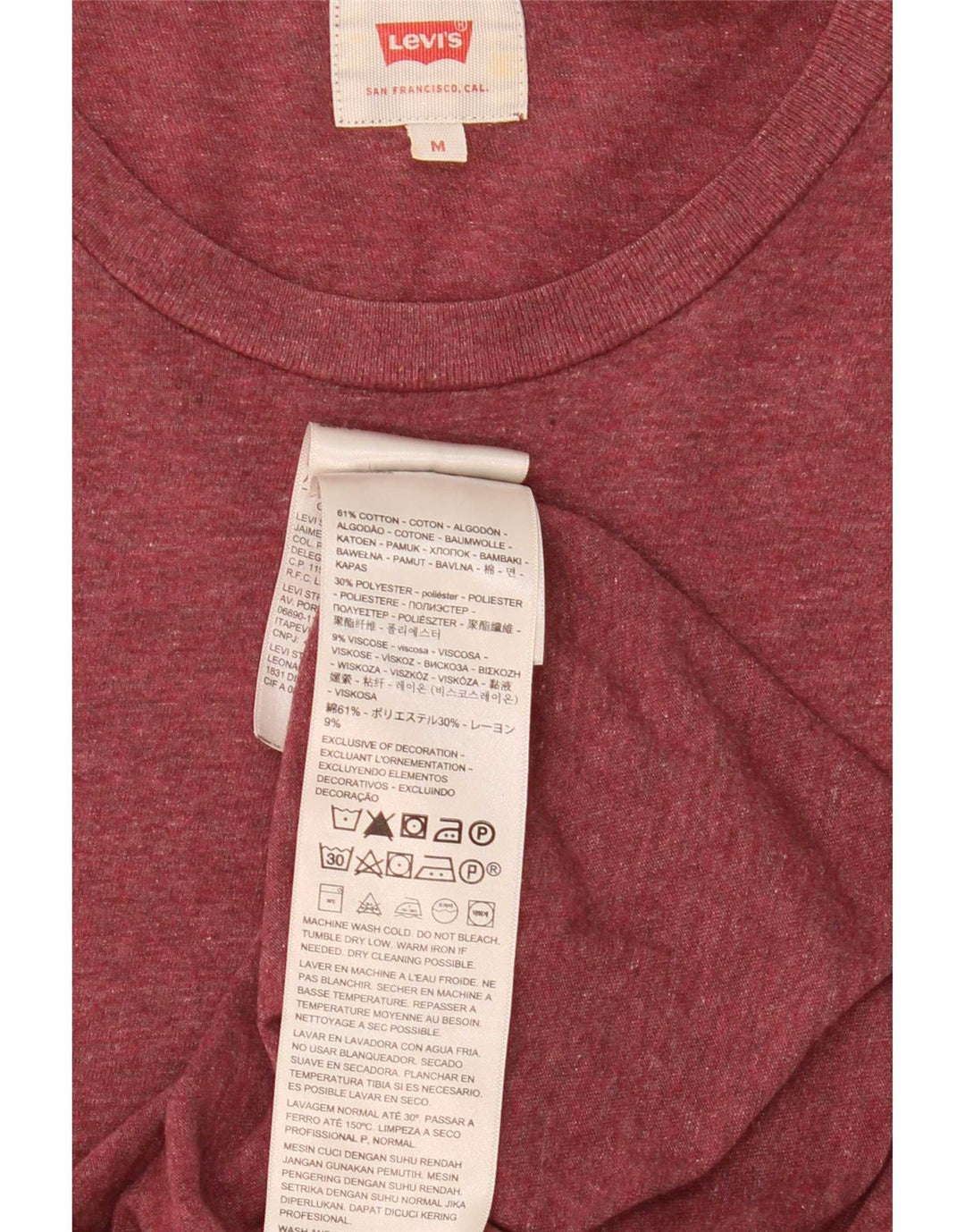 Мужская футболка Levi's Top Medium Maroon Cotton