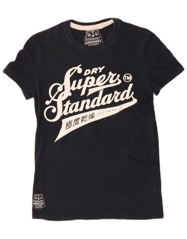 Superdry Мужская футболка с рисунком, маленький темно-синий хлопок