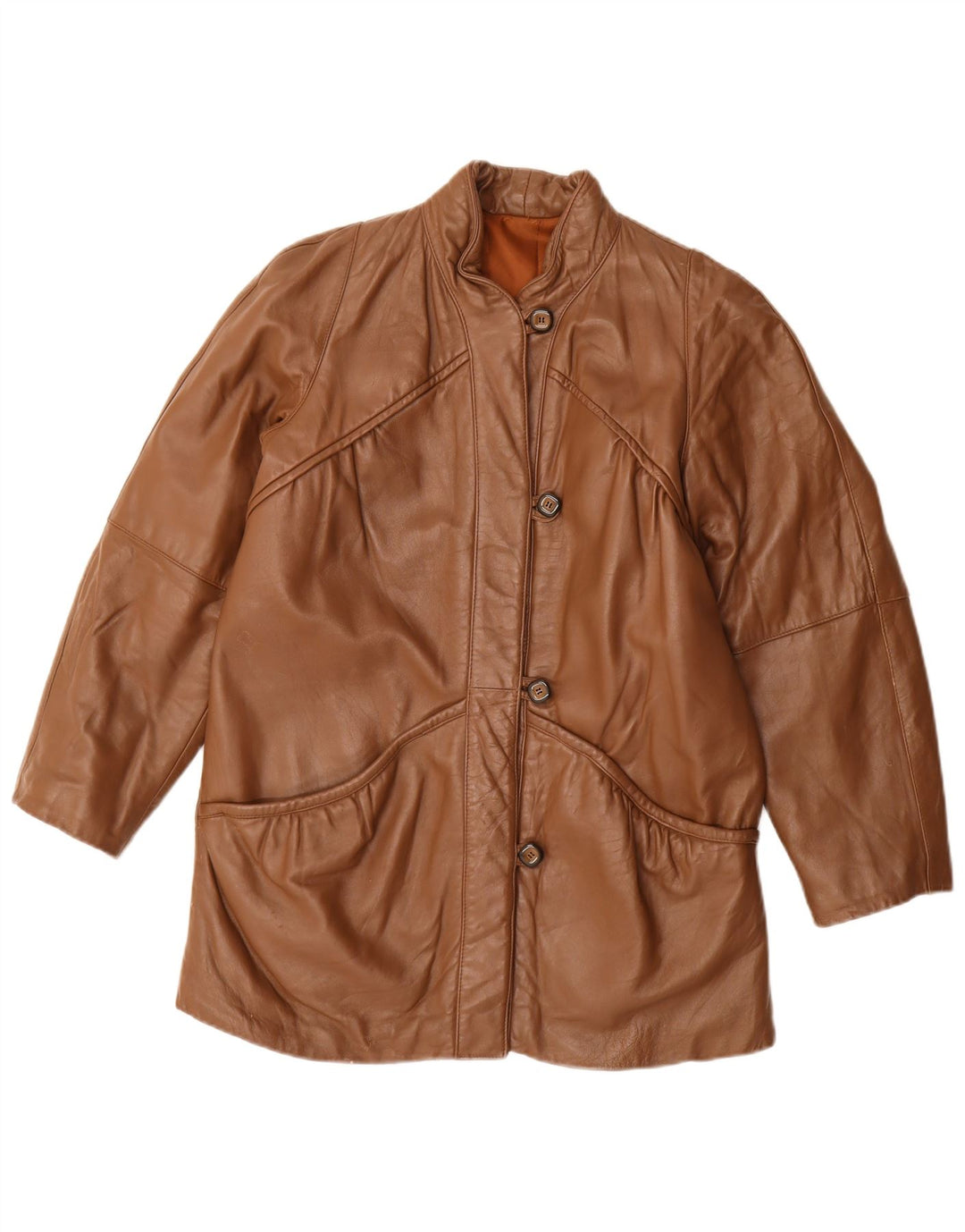 Винтажная женская кожаная куртка IT 42 Medium Brown Leather