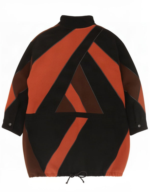 Женское пальто Philippe Vallereuil UK 18 XL, черное с цветными блоками, из натуральной шерсти