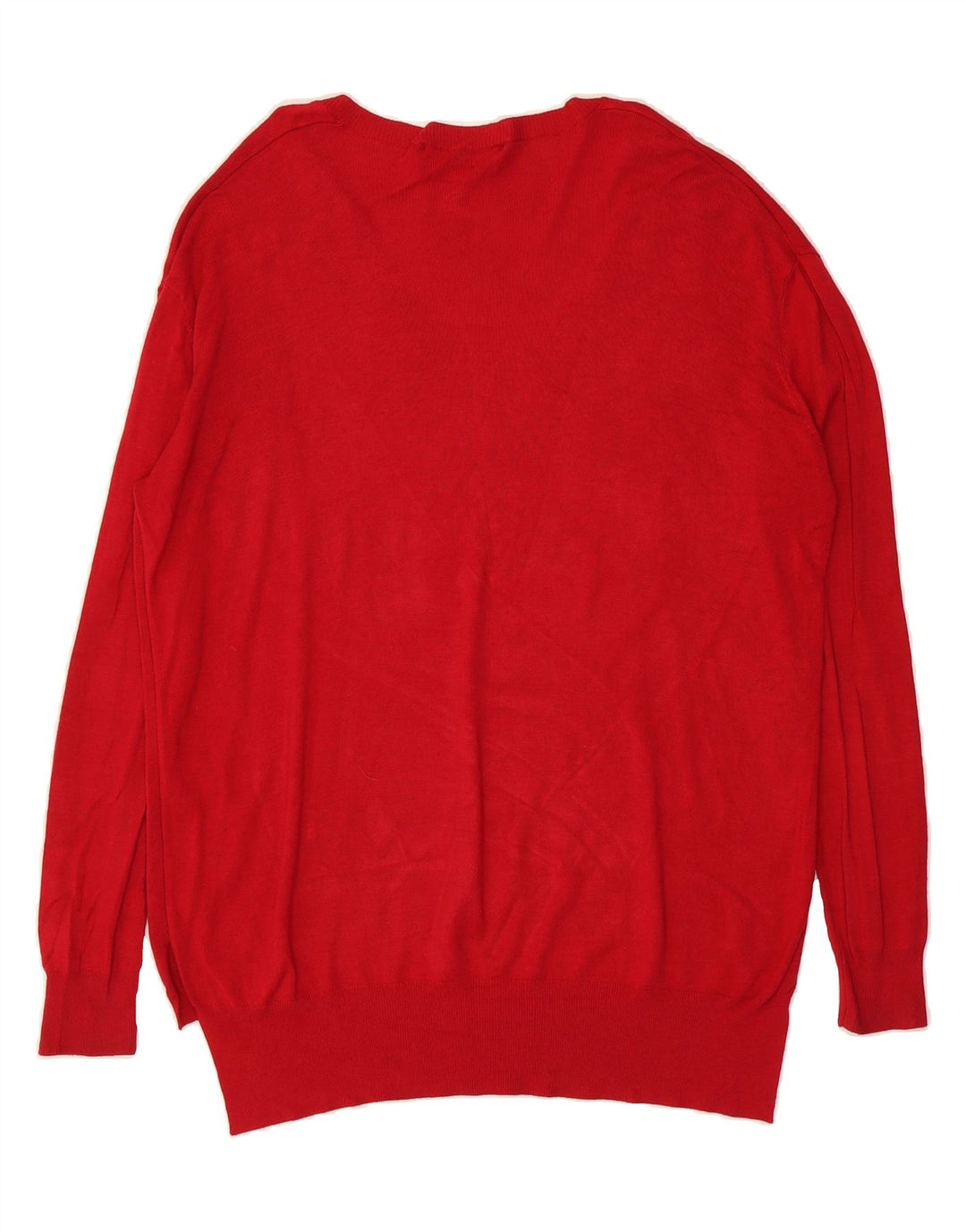 LIU JO Womens Oversized V-Neck Jumper Sweater UK 10 Small Red Viscose Vintage Liu Jo and Second-Hand Liu Jo from Messina Hembry 