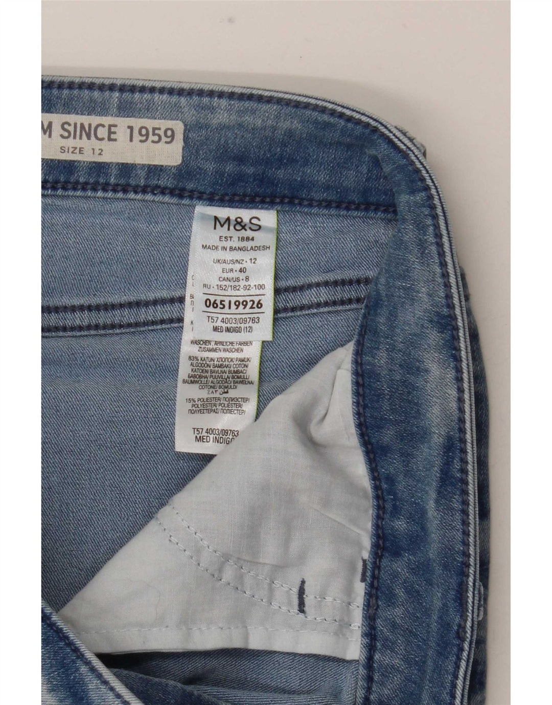 Женские джинсовые шорты Marks & Spencer UK 12, средние W31, синие, хлопок
