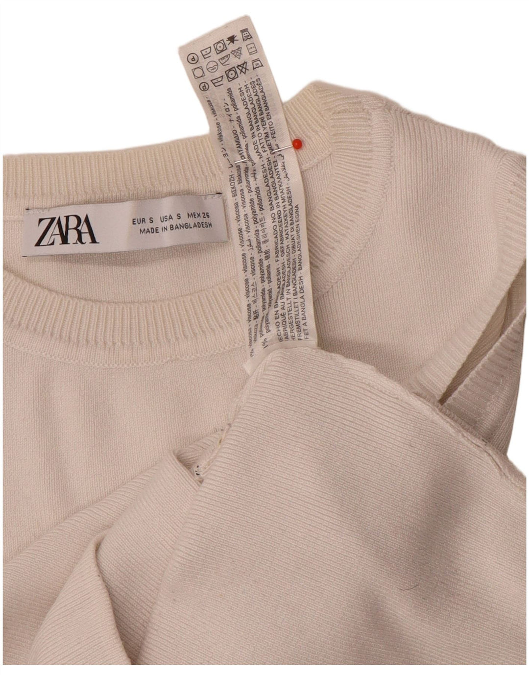 Женский укороченный жилет Zara UK 8, маленький, из белой вискозы