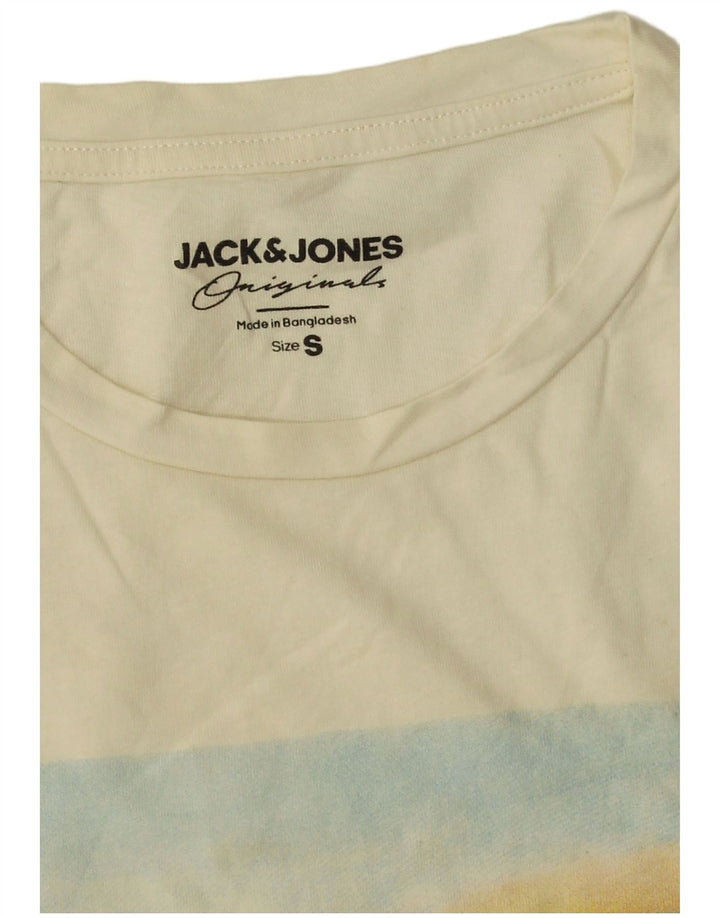 Мужская футболка с рисунком Jack & Jones, маленький белый хлопок