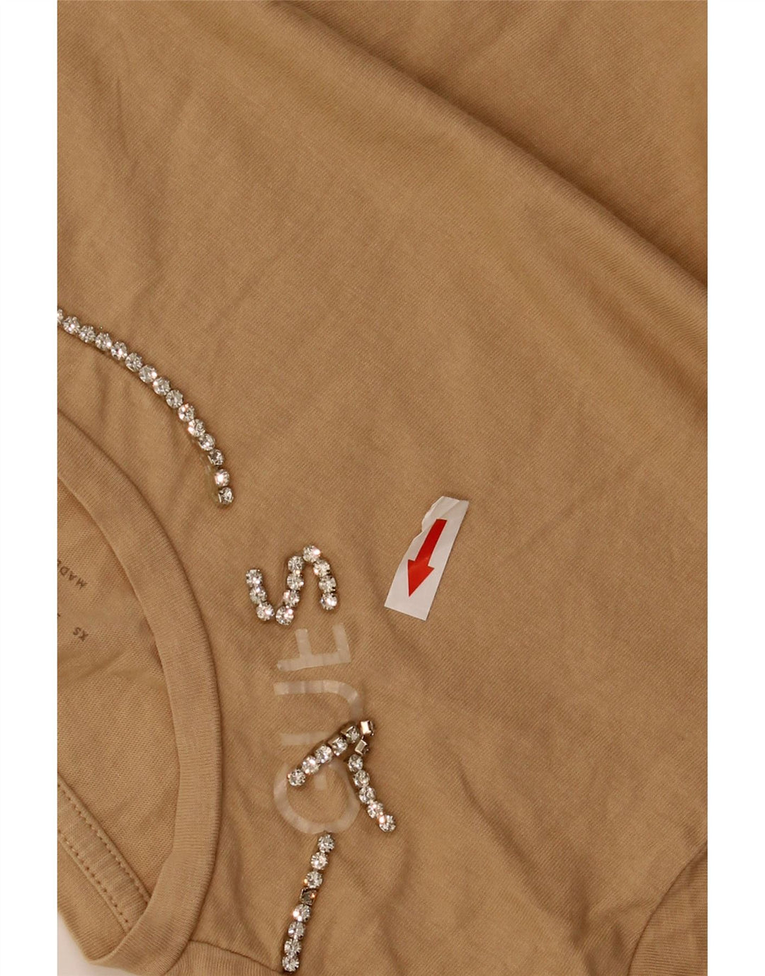 Женская футболка Guess Top UK 12, средний бежевый хлопок