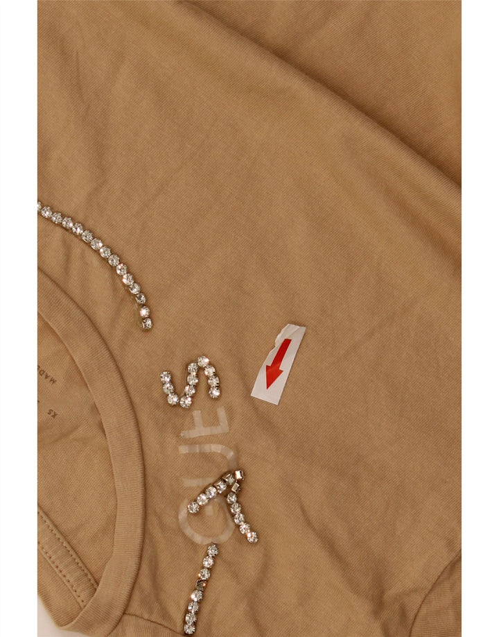 Женская футболка Guess Top UK 12, средний бежевый хлопок