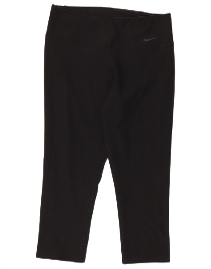 Женские леггинсы-капри Nike Dri Fit UK 10, маленькие черные из полиэстера