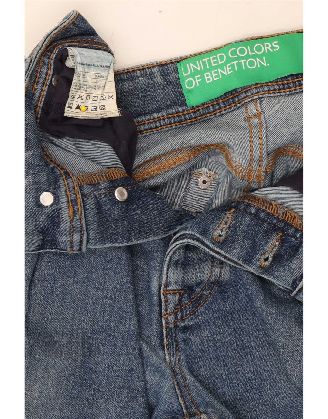 Мужские узкие джинсы Benetton W31 L30 синие, хлопок