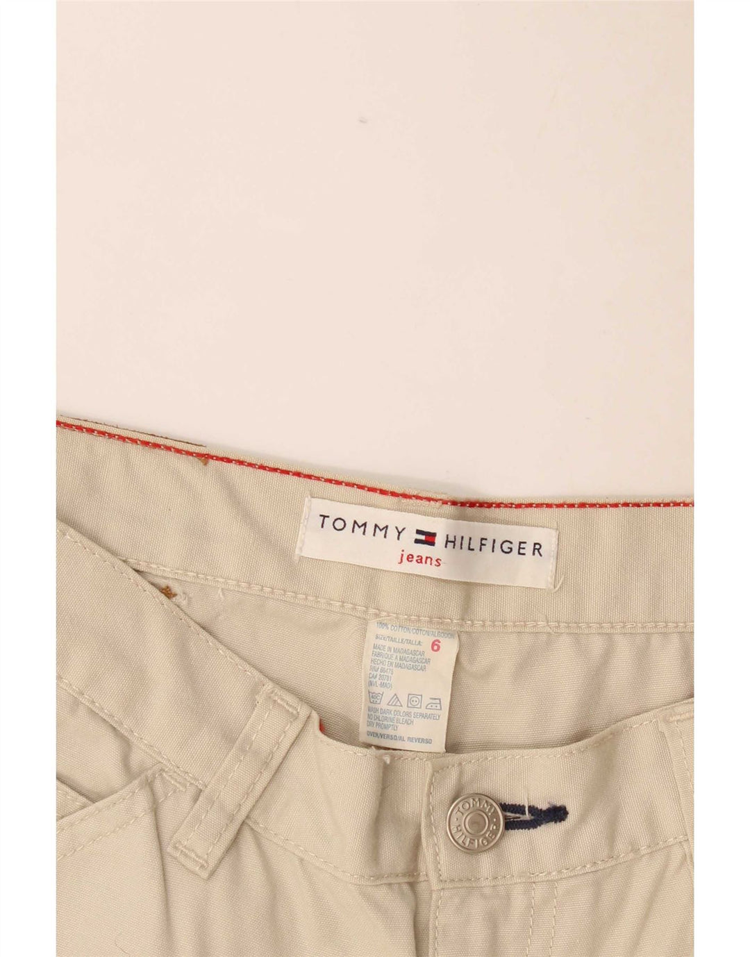 Tommy Hilfiger Женские укороченные брюки карго США 6 Средний W28 L24 Белый