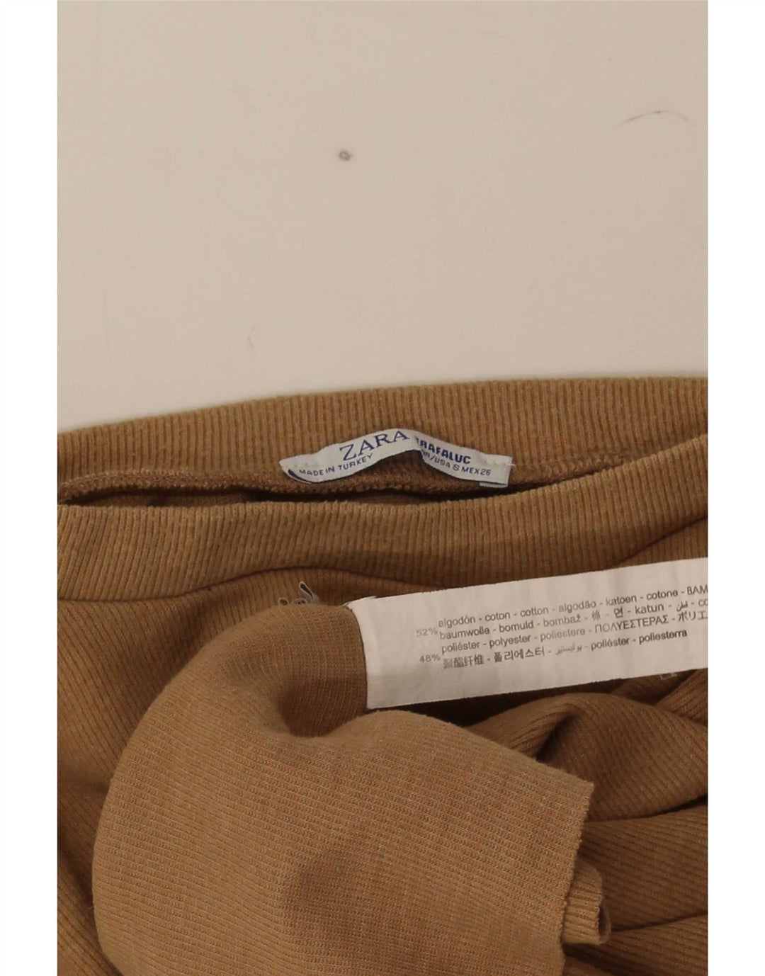 Женский укороченный топ большого размера Zara Trafaluc, маленький коричневый хлопок
