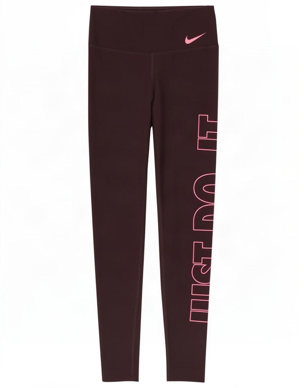Женские леггинсы с рисунком Nike Dri Fit UK 4 XS бордовый полиэстер