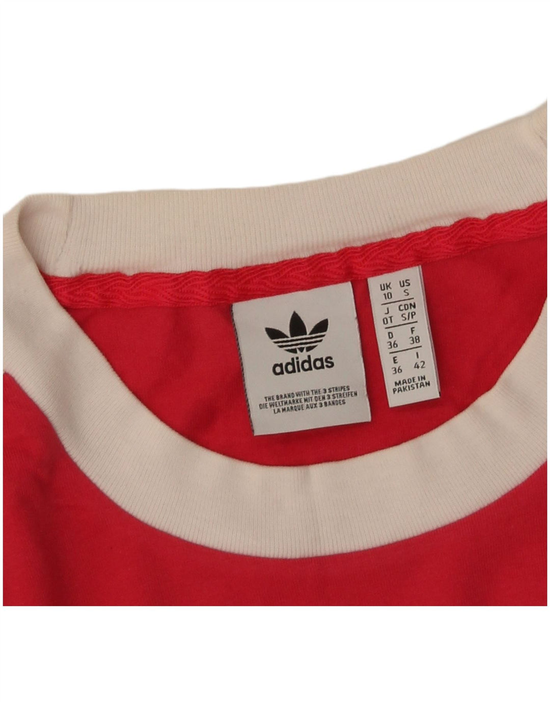 Женский топ Adidas с длинным рукавом UK 10, маленький красный цветной блок