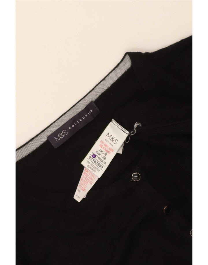 Женский кардиган Zara UK 8, маленький черный вискоза