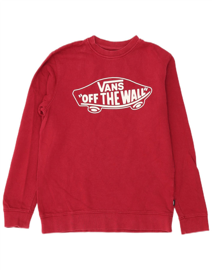 Мужской свитшот с рисунком Vans, маленький бордовый
