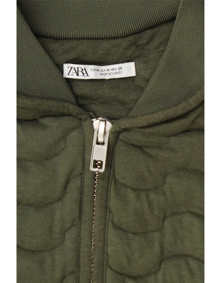 Женский бомбер Zara UK 14, средний хаки