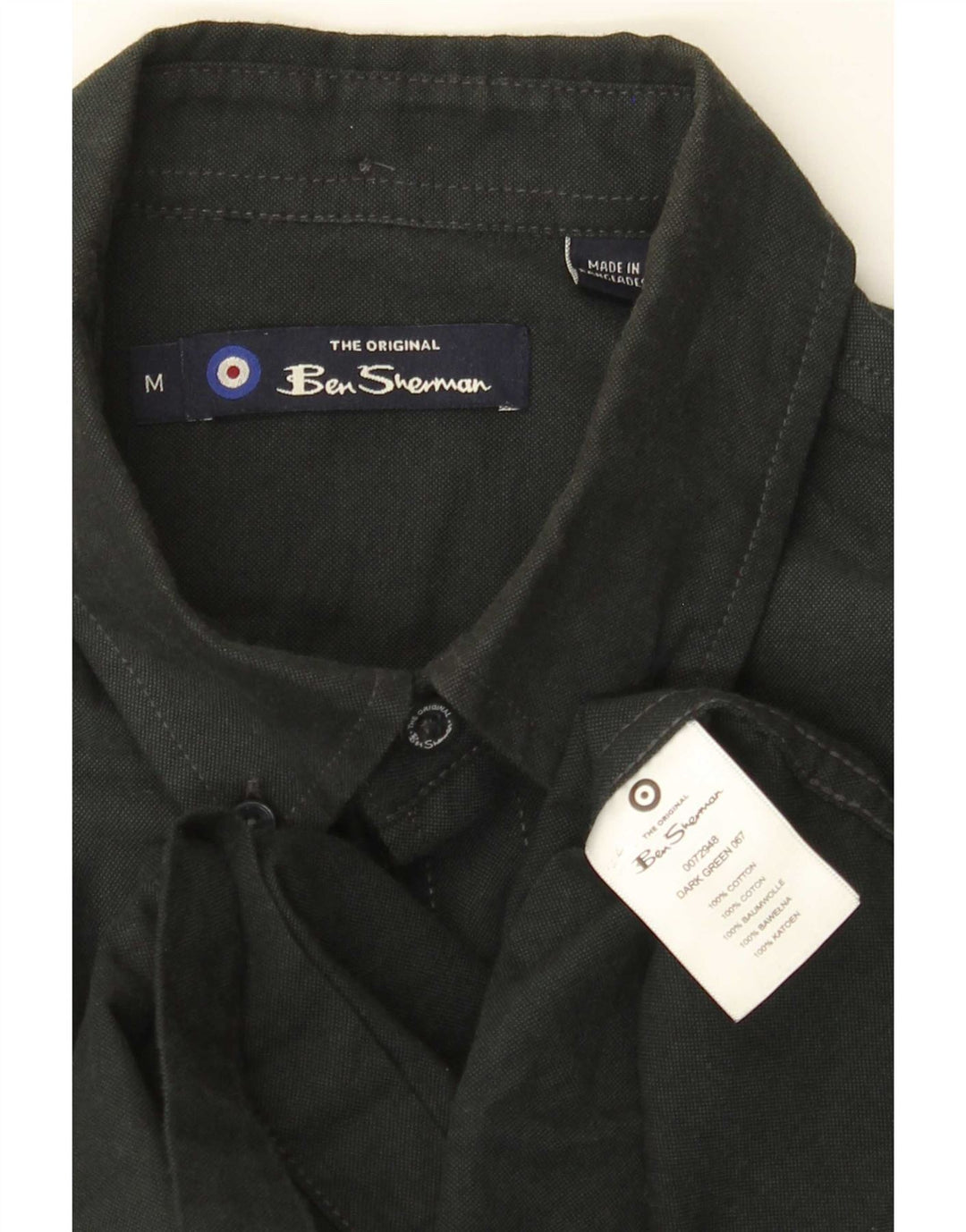 Мужская рубашка Ben Sherman из хлопка среднего зеленого цвета
