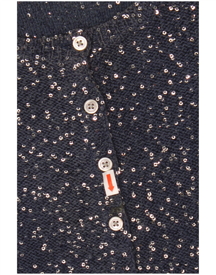 Женский укороченный кардиган JIGSAW, Великобритания 12, средний темно-синий полиэстер