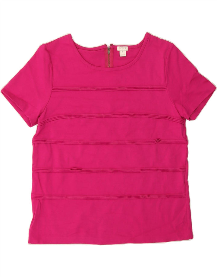 J. CREW Womens T-Shirt Top UK 14 Medium Pink Striped Vintage J. Crew and Second-Hand J. Crew from Messina Hembry 