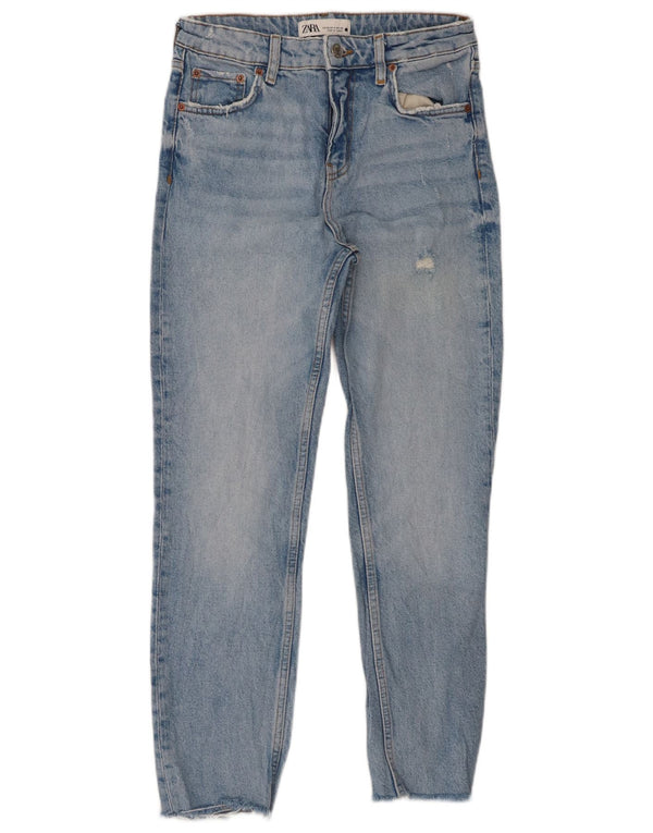 Женские узкие джинсы Zara EU 36 XS W26 L27, синие, хлопок