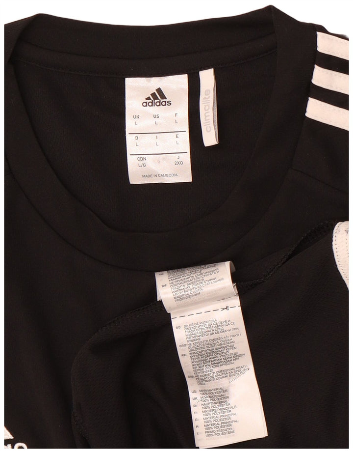 Мужская футболка Adidas Climalite, большой черный полиэстер с цветными блоками