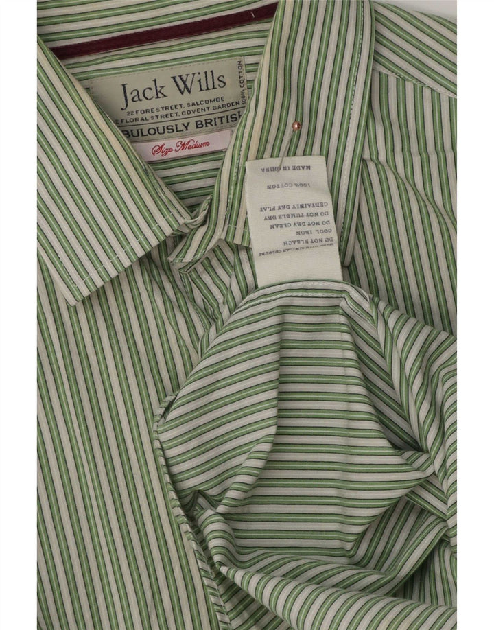 Мужская рубашка Jack Wills из хлопка в зеленую полоску среднего размера