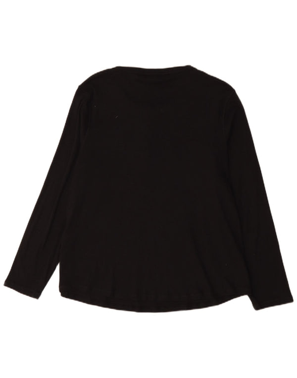 Женский топ с длинным рукавом Marks & Spencer UK 22 3XL, черный хлопок