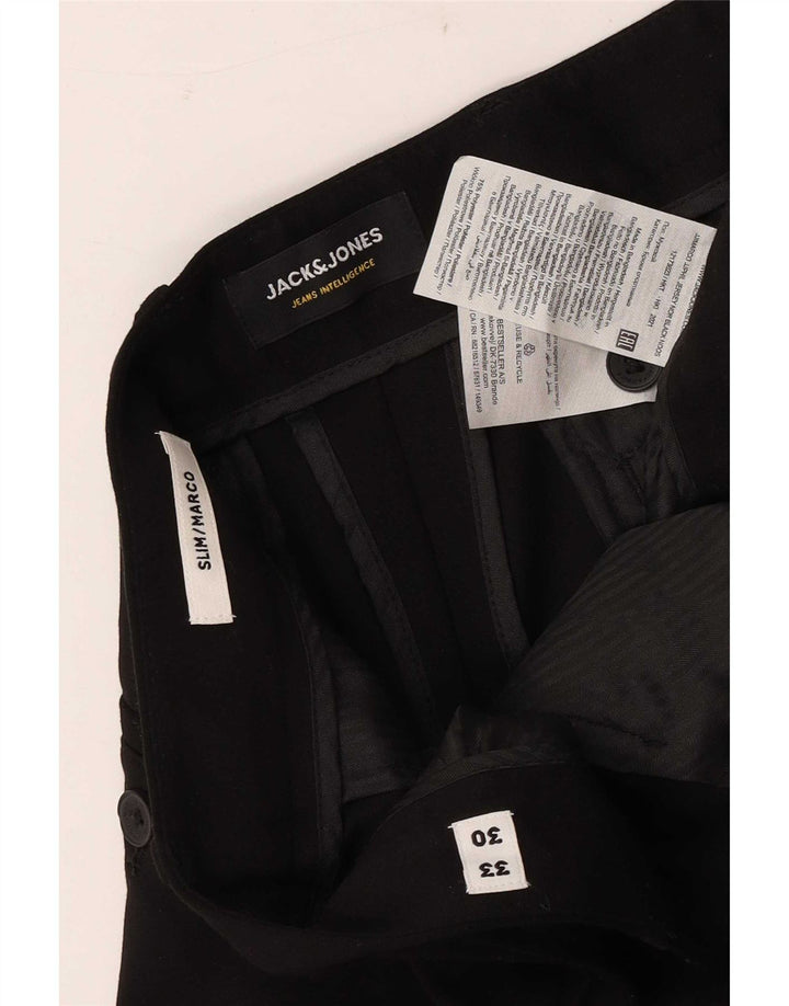 Мужские брюки-чиносы Jack & Jones Marco Slim W33 L30, черный полиэстер