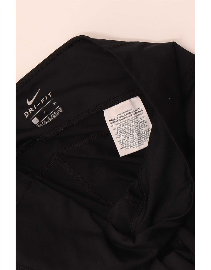Женские укороченные леггинсы Nike Dri Fit UK 8, маленькие черные полиэстер