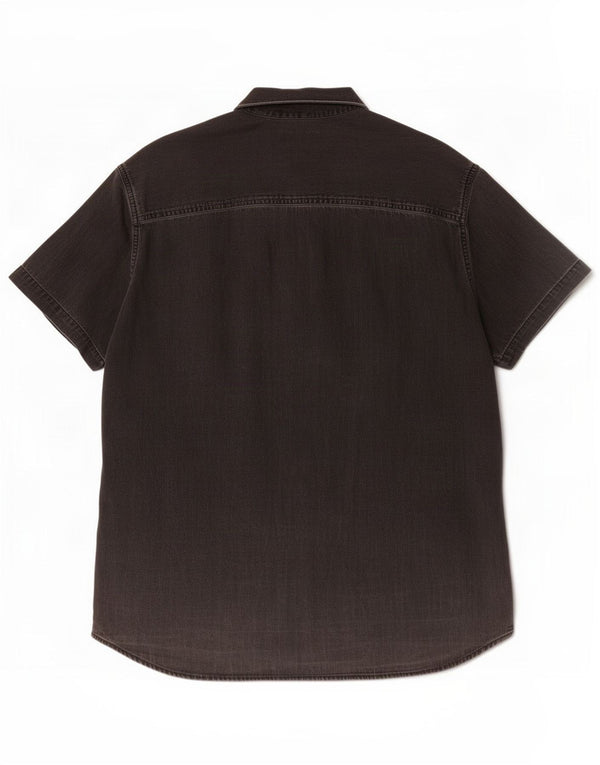 Мужская джинсовая рубашка с коротким рукавом Jack & Jones 2XL, серая, хлопок