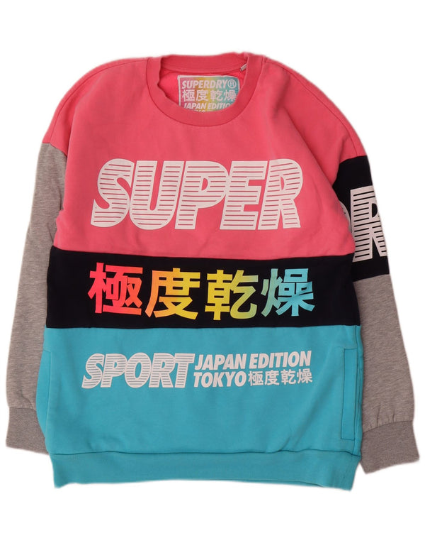 SUPERDRY Женский джемпер-толстовка оверсайз UK 10 маленький разноцветный