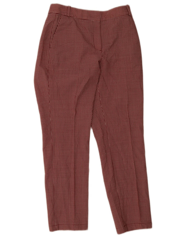 Massimo Dutti Womens Chino Trousers EU 38 Small W28 L28 Red Houndstooth