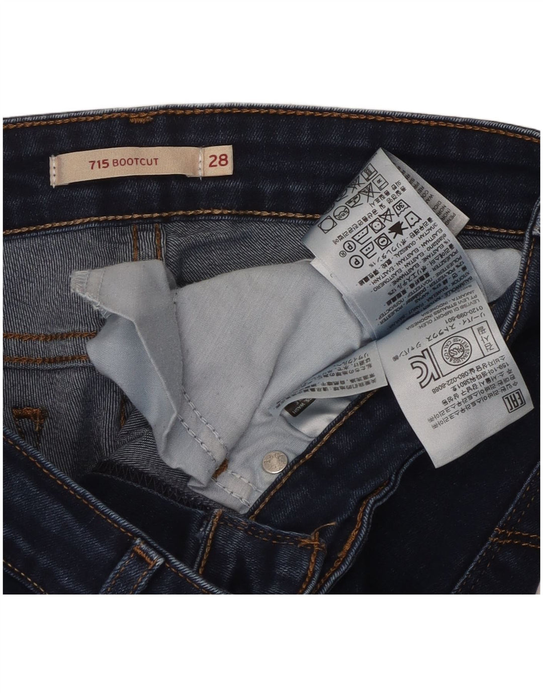 Женские джинсы Levi's 715 Bootcut W28 L27 синие, хлопок