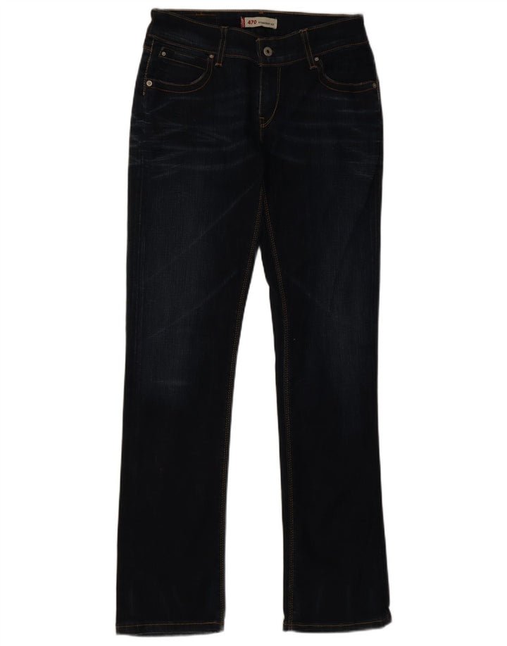Женские прямые джинсы Levi's 470 W30 L33 темно-синие