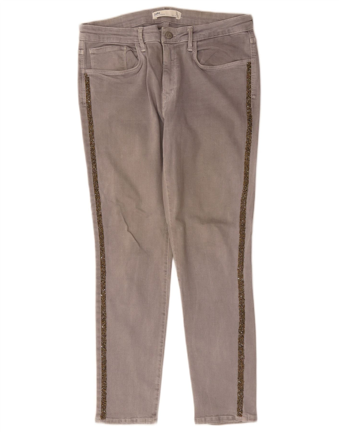 Женские узкие джинсы Zara EU 44 XL W34 L27 Серые