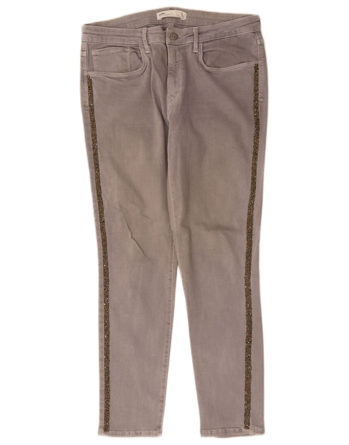 Женские узкие джинсы Zara EU 44 XL W34 L27 Серые