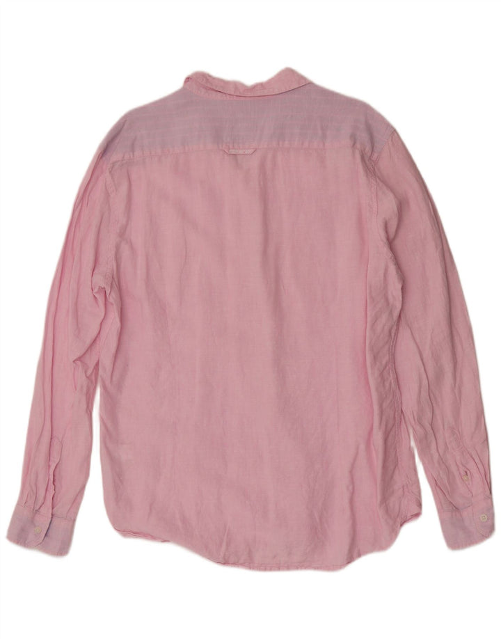 Мужская рубашка Crew Clothing XL, розовая льняная