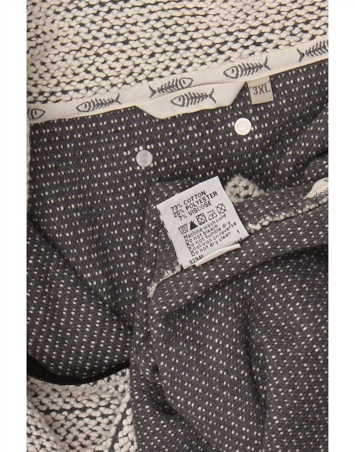 Мужской свитшот с воротником на молнии WEIRD FISH, джемпер 3XL, серый хлопок