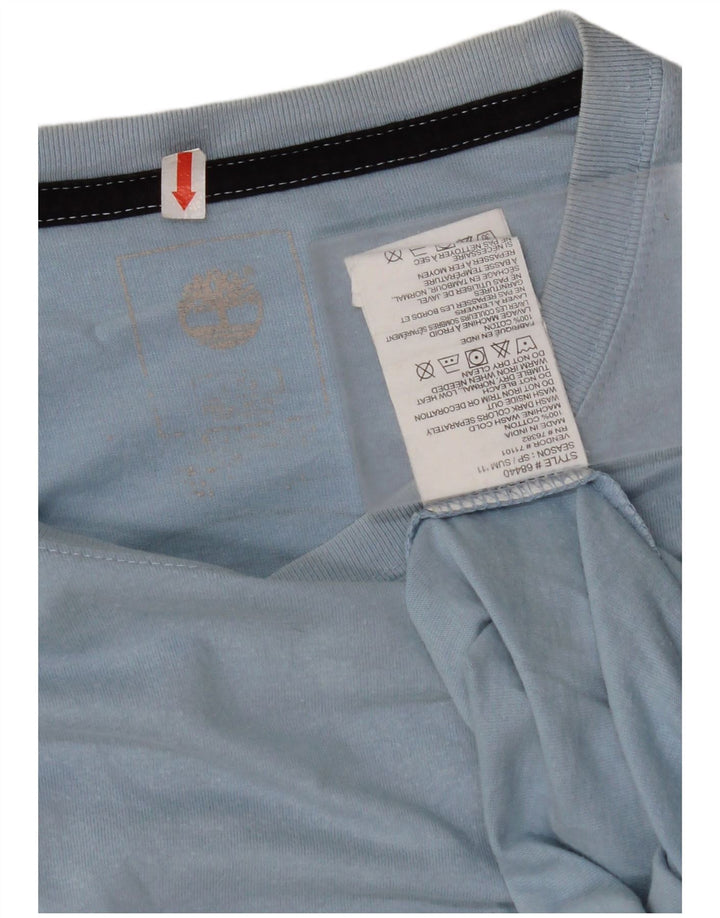 TIMBERLAND Мужская футболка с рисунком из хлопка среднего синего цвета