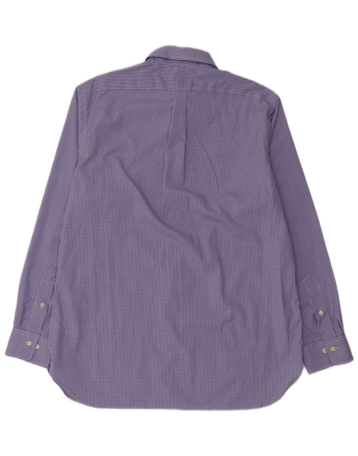 Мужская рубашка Ralph Lauren, размер 16, 1/2, большая синяя хлопковая клетка